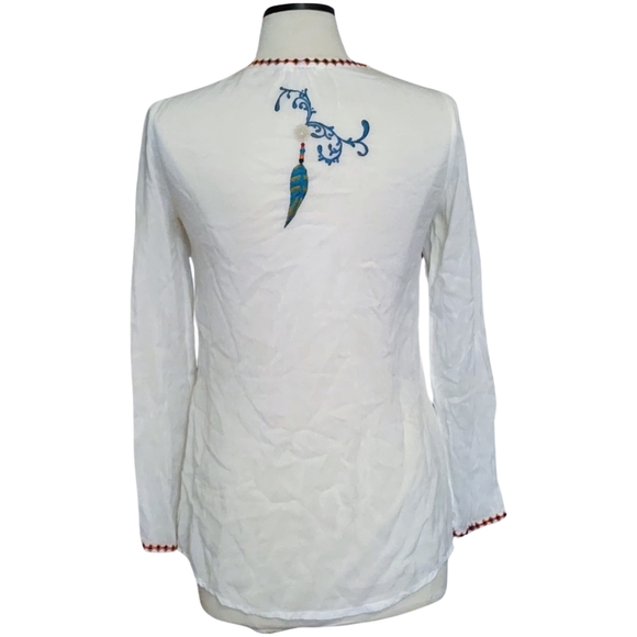Johnny Was Feather Embroidered Blouse - Picture 4 of 6